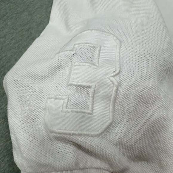VTG Polo Ralph Lauren Big Pony Rugby Shirt Rare White On White Classic Mens XL - Picture 7 of 9